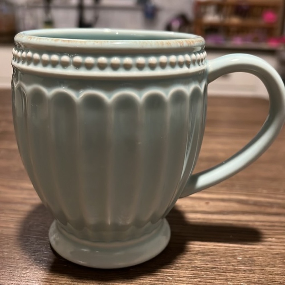 VINTAGE WORLD MARKET BOHEMIAN TURQUOISE COFFEE TEA MUG - Picture 3 of 6
